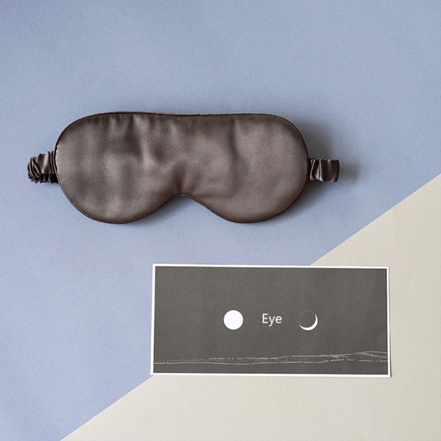 Cheap Black Printed Silk Eye Mask