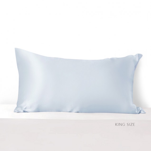 Cheap Alice Blue 22 Momme Mulberry Silk Pillowcase with Hidden Zipper