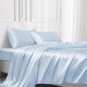 Cheap Baby Blue 22 Momme Mulberry Silk Flat Sheet