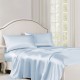 Cheap Baby Blue 22 Momme Mulberry Silk Flat Sheet