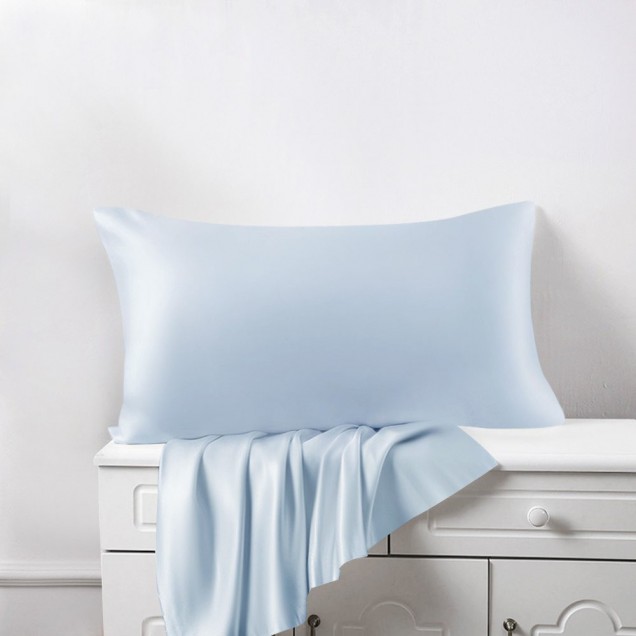 Cheap Baby Blue Envelope 22 Momme Mulberry Silk Pillowcase