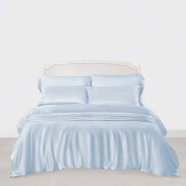 Cheap Baby Blue 3 PCS 22 Momme Mulberry Silk Duvet Cover Set