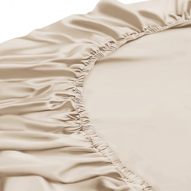 Cheap Beige 22 Momme Mulberry Silk Fitted Sheet