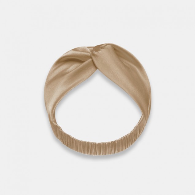 Cheap Beige Mulberry Silk Headband