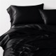 Cheap Black 3 PCS 22 Momme Mulberry Silk Duvet Cover Set