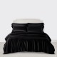 Cheap Black 3 PCS 22 Momme Mulberry Silk Duvet Cover Set