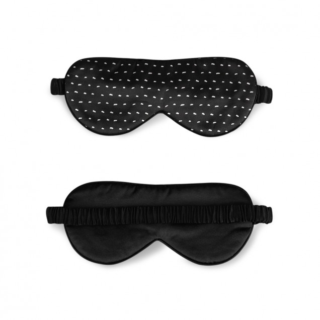 Cheap Black Dot Silk Sleep Mask