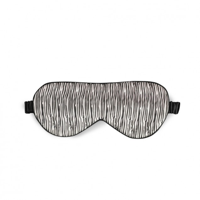 Cheap Black & Silver Silk Sleep Mask