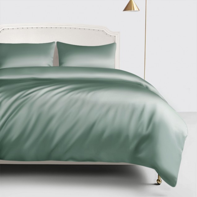 Cheap Celadon Green 22 Momme Mulberry Silk Duvet Cover