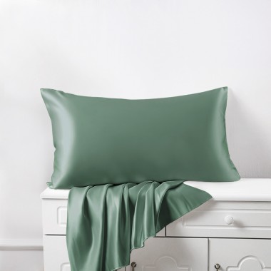 Cheap Celadon Green 22 Momme Mulberry Silk Pillowcase with Hidden Zipper