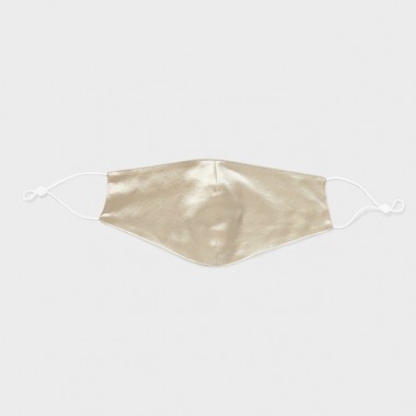 Cheap Champagne & White Double-Sided 22 Momme Silk Face Mask