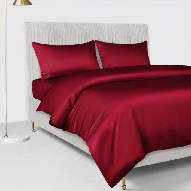 Cheap Claret 22 Momme Mulberry Silk Duvet Cover