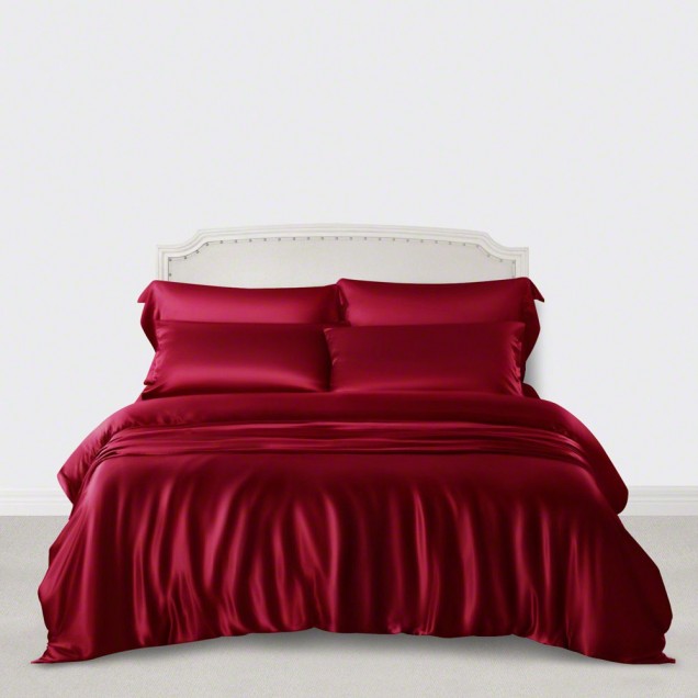 Cheap Claret 3 PCS 22 Momme Mulberry Silk Duvet Cover Set