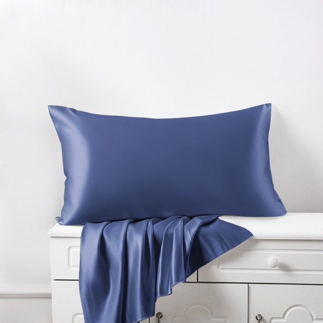 Cheap Dark Blue Envelope 22 Momme Mulberry Silk Pillowcase