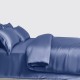 Cheap Dark Blue 3 PCS 22 Momme Mulberry Silk Duvet Cover Set