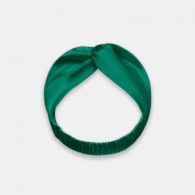 Cheap Dark Green Mulberry Silk Headband