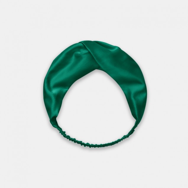 Cheap Dark Green Mulberry Silk Headband