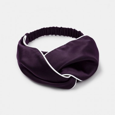 Cheap Dark Purple & Ivory Silk Headband