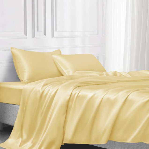 Cheap Gold 22 Momme Mulberry Silk Flat Sheet