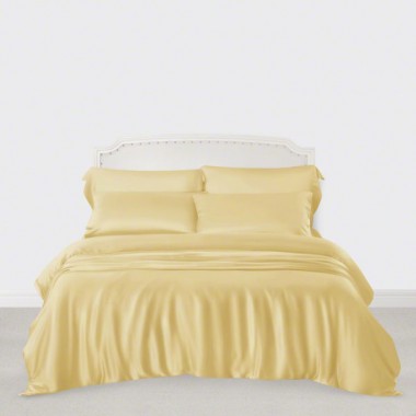 Cheap Gold 3 PCS 22 Momme Mulberry Silk Duvet Cover Set