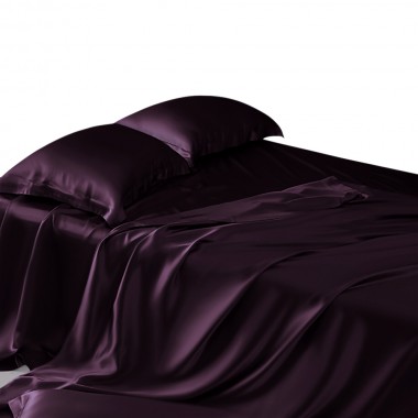 Cheap Grape 22 Momme Mulberry Silk Sheet Set