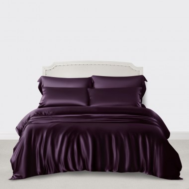 Cheap Grape 3 PCS 22 Momme Mulberry Silk Duvet Cover Set