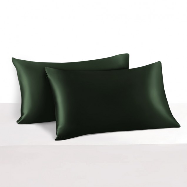 Cheap Hunter Green 22 Momme Mulberry Silk Pillowcase with Hidden Zipper