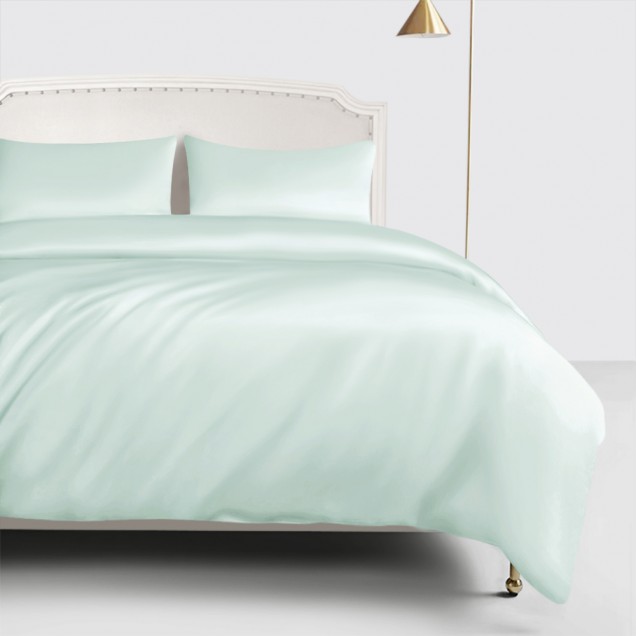 Cheap Light Cyan 22 Momme Mulberry Silk Duvet Cover