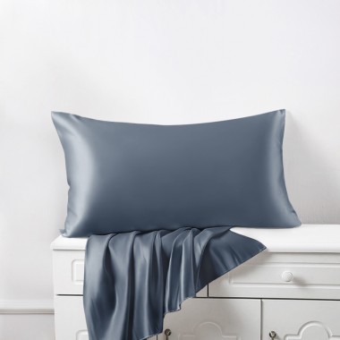 Cheap Misty Blue 22 Momme Mulberry Silk Pillowcase with Hidden Zipper