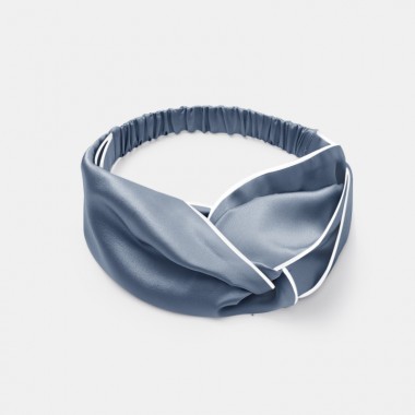 Cheap Misty Blue & Ivory Silk Headband