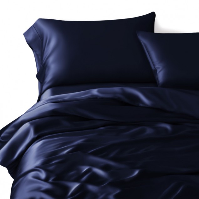 Cheap Navy 22 Momme Mulberry Silk Duvet Cover