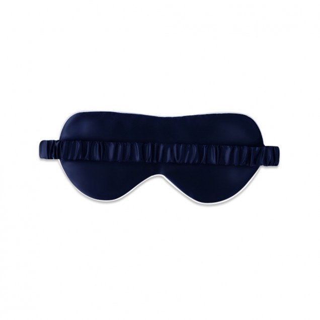 Cheap Navy & Ivory Suede Rose Silk Eye Mask