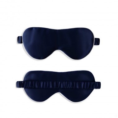 Cheap Navy & Ivory Suede Rose Silk Eye Mask