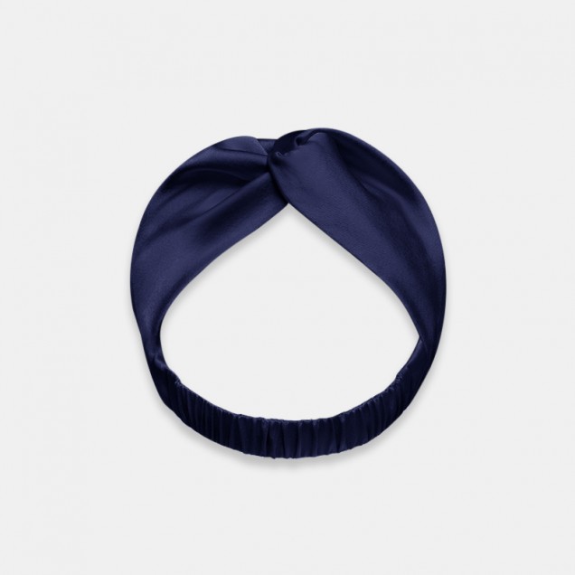 Cheap Navy Mulberry Silk Headband