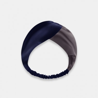 Cheap Navy & Slate Gray Mulberry Silk Headband