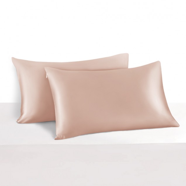 Cheap Pearl Pink 22 Momme Mulberry Silk Pillowcase with Hidden Zipper