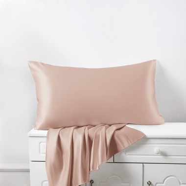 Cheap Pearl Pink 22 Momme Mulberry Silk Pillowcase with Hidden Zipper