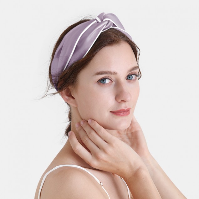 Cheap Purple & Ivory Silk Headband