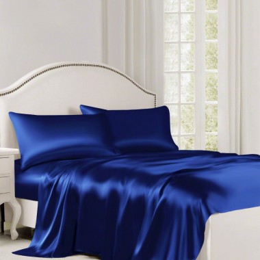 Cheap Royal Blue 22 Momme Mulberry Silk Flat Sheet