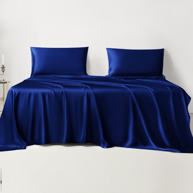 Cheap Royal Blue 22 Momme Mulberry Silk Sheet Set