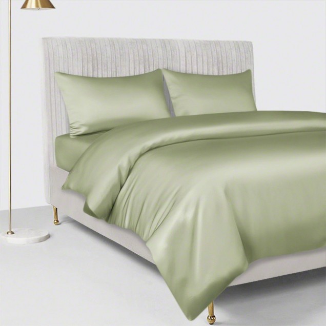 Cheap Sage Green 22 Momme Mulberry Silk Duvet Cover