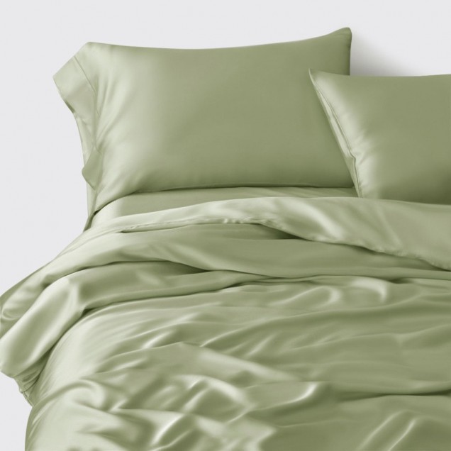 Cheap Sage Green 22 Momme Mulberry Silk Duvet Cover