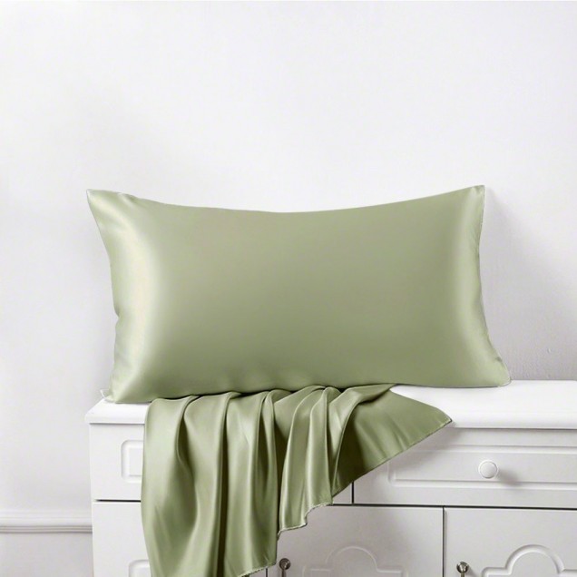 Cheap Sage Green Envelope 22 Momme Mulberry Silk Pillowcase