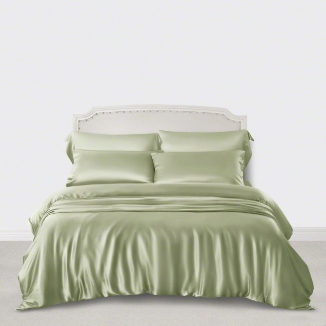 Cheap Sage Green 3 PCS 22 Momme Mulberry Silk Duvet Cover Set