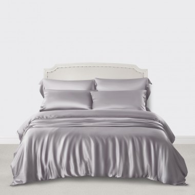 Cheap Silver 3 PCS 22 Momme Mulberry Silk Duvet Cover Set