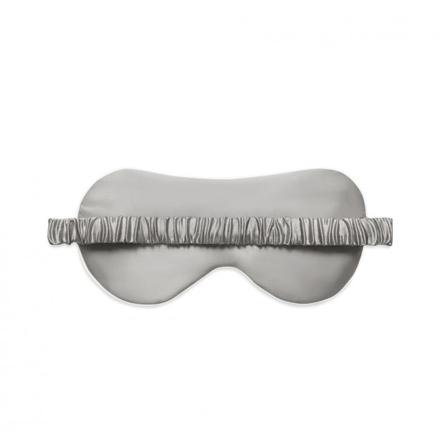 Cheap Silver & Ivory Suede Rose Silk Eye Mask