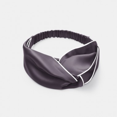 Cheap Slate Gray & Ivory Silk Headband