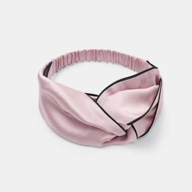 Cheap Suede Rose & Black Silk Headband