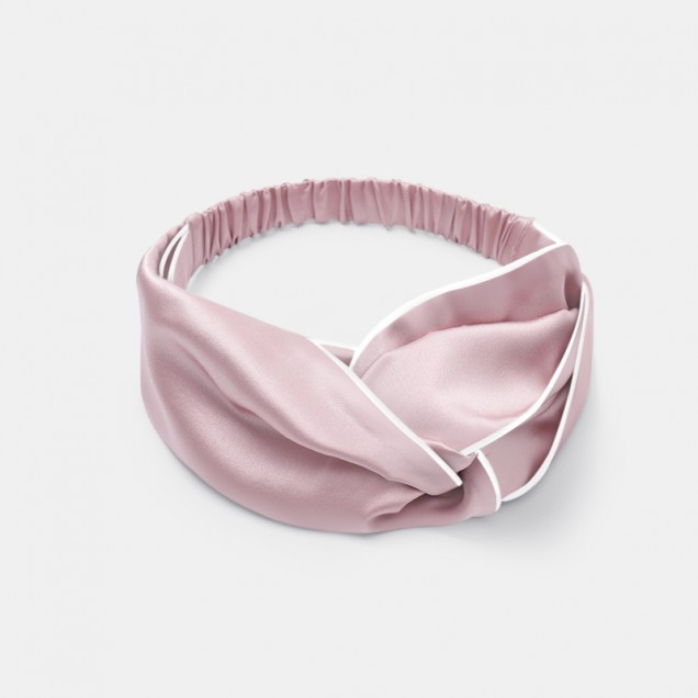 Cheap Suede Rose & Ivory Silk Headband