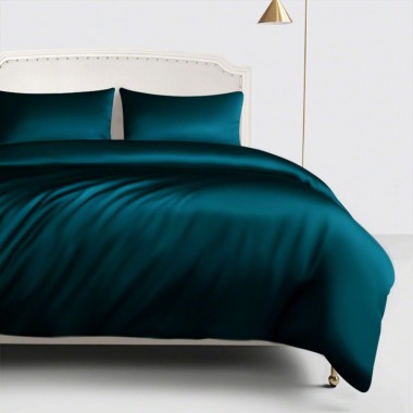 Cheap Teal 22 Momme Mulberry Silk Duvet Cover